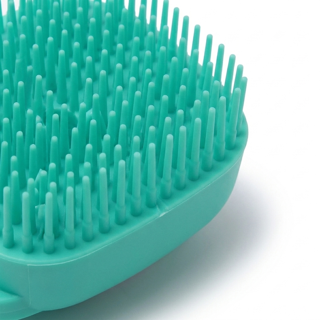 Guante RumboGroom detalle de cerdas de silicón